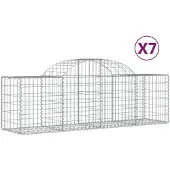 vidaXL Gabions avec arc surélevé 7 pcs. 200x50x60/80 cm Fer galvanisé