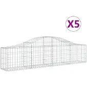 vidaXL Gabions avec arc surélevé 5 pcs. 200x30x40/60 cm Fer galvanisé