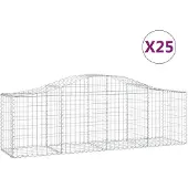 vidaXL Gabions avec arc surélevé 25 pcs. 200x50x60/80 cm Fer galvanisé