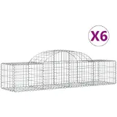 vidaXL Gabions avec arc surélevé 6 pcs. 200x50x40/60 cm Fer galvanisé