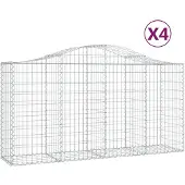 vidaXL Gabions 4 pcs voûtés 200x50x100/120 cm en fer