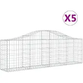 vidaXL Gabions 5 pcs voûtés 200x30x60/80 cm fer galvanisé