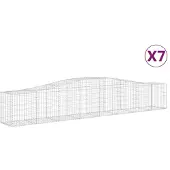 vidaXL Gabions avec arc surélevé 7 pcs. 400x50x60/80cm Fer galvanisé