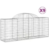 vidaXL Gabions 9 pcs voûtés 200x50x80/100 cm fer galvanisé