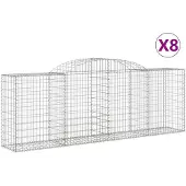 vidaXL Gabions avec arc surélevé 8 pcs. 300x50x100/120cm Fer galvanisé