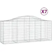 vidaXL Gabions avec arc surélevé 7 pcs. 200x50x80/100 cm Fer galvanisé