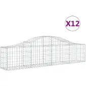 vidaXL Gabions 12 pcs voûtés 200x30x40/60 cm fer galvanisé