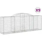 vidaXL Gabions 9 pcs voûtés 300x50x100/120 cm en fer