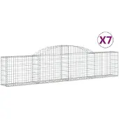 vidaXL Gabions avec arc surélevé 7 pcs. 300x30x60/80 cm Fer galvanisé