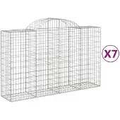 vidaXL Gabions 7 pcs voûtés 200x50x120/140 cm en fer