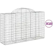 vidaXL Gabions avec arc surélevé 10pcs 200x50x120/140cm Fer galvanisé