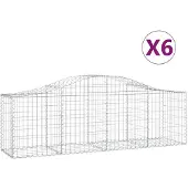 vidaXL Gabions avec arc surélevé 6 pcs. 200x50x60/80 cm Fer galvanisé