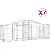 vidaXL Gabions avec arc surélevé 7 pcs. 200x50x60/80 cm Fer galvanisé