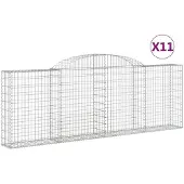 vidaXL Gabions avec arc surélevé 11 pcs 300x30x100/120cm Fer galvanisé
