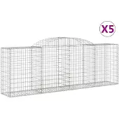 vidaXL Gabions avec arc surélevé 5 pcs. 300x50x100/120cm Fer galvanisé