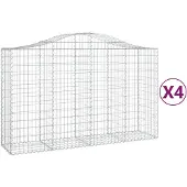vidaXL Gabions 4 pcs voûtés 200x50x120/140 cm en fer