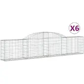 vidaXL Gabions 6 pcs voûtés 300x30x60/80 cm fer galvanisé