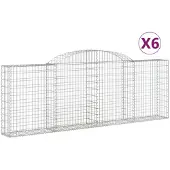 vidaXL Gabions avec arc surélevé 6 pcs. 300x30x100/120cm Fer galvanisé