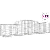 vidaXL Gabions 11 pcs voûtés 300x50x60/80 cm fer galvanisé