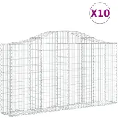 vidaXL Gabions 10 pcs voûtés 200x30x100/120 cm en fer