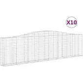 vidaXL Gabions avec arc surélevé 10pcs. 400x30x100/120cm Fer galvanisé