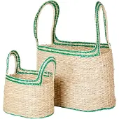 Broste Copenhagen Paniers Lykke vert set de 2 pièces
