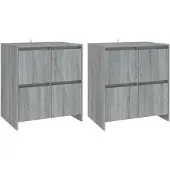 vidaXL Sideboards 2 pcs. Gris Sonoma 70x41x75 cm Bois composite