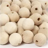 Creotime Perles en bois, Ø 2cm, 200pcs.