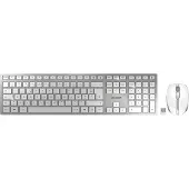 Cherry DW 9100 SLIM Desktop Set Clavier et Souris Sans Fil AZERTY Argent
