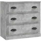 vidaXL Sideboard gris béton 70x35,5x67,5 cm Bois composite