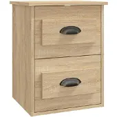 vidaXL Table de chevet murale chêne sonoma 41,5x36x53 cm