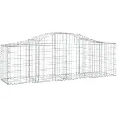 vidaXL Gabion avec arc surélevé 200x50x60/80 cm Fer galvanisé