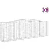 vidaXL Gabions avec arc surélevé 8 pcs. 400x50x120/140cm Fer galvanisé