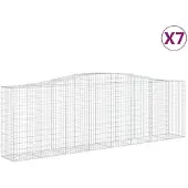 vidaXL Gabions avec arc surélevé 7 pcs. 400x50x120/140cm Fer galvanisé