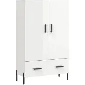 vidaXL Highboard blanc brillant 69,5x31x115 cm Bois composite