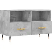 vidaXL Armoire TV gris béton 80x36x50 cm Bois composite