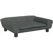 vidaXL Canapé pour enfants gris foncé 70x45x26 cm velours