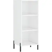 vidaXL Sideboard blanc brillant 34,5x32,5x90 cm Matériau dérivé du bois