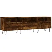vidaXL Armoire TV chêne fumé 150x30x44,5 cm Bois composite