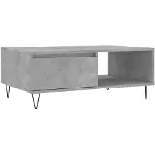 vidaXL Table basse gris béton 90x60x35 cm Bois composite