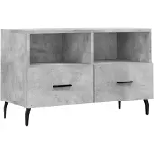 vidaXL Armoire TV gris béton 80x36x50 cm Bois composite