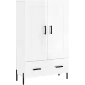 vidaXL Highboard blanc brillant 69,5x31x115 cm Bois composite