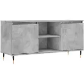 vidaXL Armoire TV gris béton 104x35x50 cm Bois composite