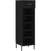 vidaXL Armoire à chaussures noir 30x35x105 cm bois d'ingénierie