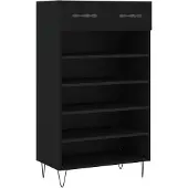 vidaXL Armoire à chaussures noir 60x35x105 cm bois d'ingénierie