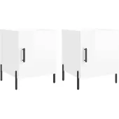 vidaXL Tables de chevet 2 pcs blanc brillant 40x40x50 cm