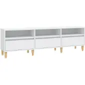vidaXL Armoire TV blanche 150x30x44,5 cm Bois composite