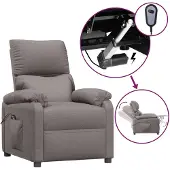 vidaXL Fauteuil relax électrique Tissu Taupe