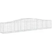 vidaXL Gabions avec arc surélevé 2 pcs. 400x50x60/80 cm Fer galvanisé