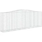 vidaXL Gabion avec arc surélevé 400x50x140/160 cm Fer galvanisé